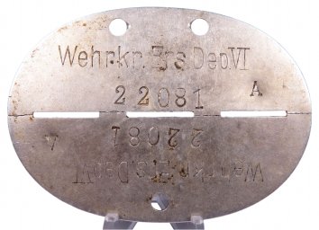 German Dog Tag for Replacement Depot VI