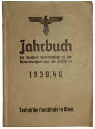 1939 NSDStB ( Ostmark) Almanach for technical students in 3rd Reich