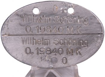 German Kriegsmarine Id disc for a Coast Guard soldier serving in the Baltic Sea