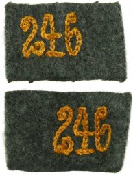 Slip on tabs for shoulder straps of Wehrmacht Radfahr-Aufklärungs-Schwadron 246