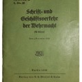 Order book "Writing and business transactions of the Wehrmacht"