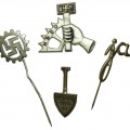 A set of 4 nazi badges/pins