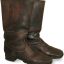 WWII German soldier's brown leather long combat boots for Wehrmacht, Luftwaffe or Waffen SS 0