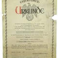 Urkunde - the crtificate of returning the property in the Baltic states by 3rd Reich
