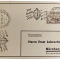 Postcard with SA stamps with nazi motto and Stuttgart stamp dated 28.3.38