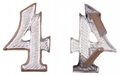 "4" Silver Numeric Cypher for shoulder straps