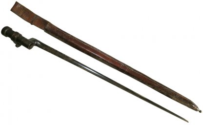Bayonet for a three-line russian Mosin rifle, model 1891 with original scabard