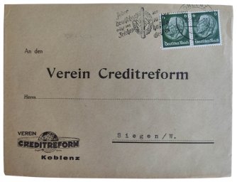 Creditreform empty envelope with SA stamp dated 23.3.38