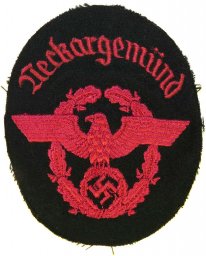 Feuerschutzpolizei- Fire protection police sleeve eagle for town Neckargemuend