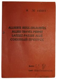 Allied travel permit  Nr. 445601, Firmberger Josef